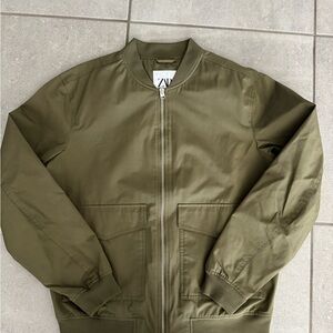 Zara Men's Olive Bomber Jacket